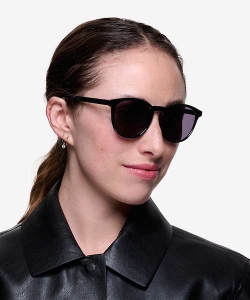 Deja Vu Black PlasticSunglass Frames for Women from EyeBuyDirect