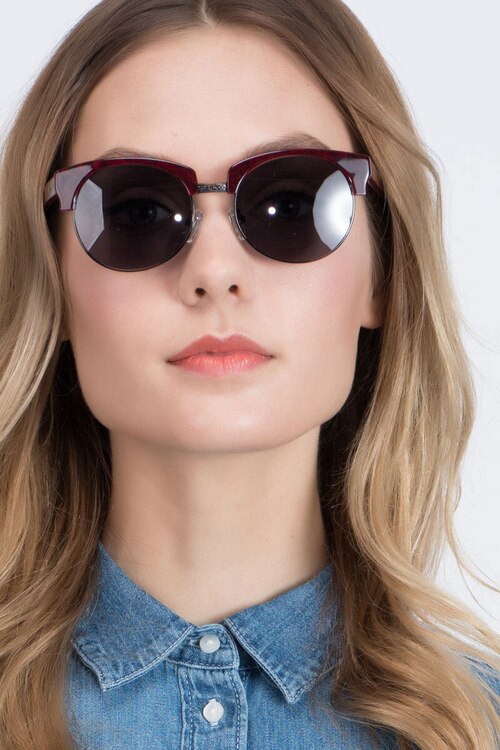 Simone Red PlasticSunglass Frames for Women from EyeBuyDirect