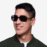 Lauren Black Acetate-metalSunglass Frames for Men from EyeBuyDirect