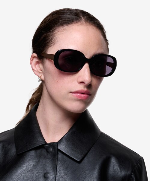 Lauren Black Acetate-metalSunglass Frames for Women from EyeBuyDirect