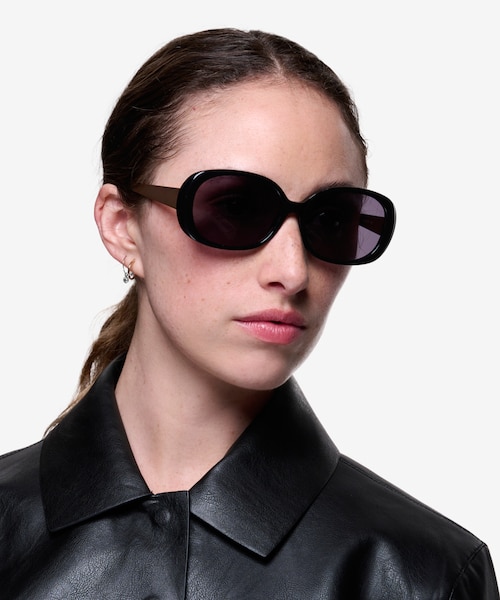 Lauren Black Acetate, MetalSunglass Frames for Women from EyeBuyDirect