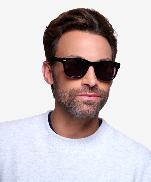 Hanoi Noir AcétateSoleil de Lunette de vue pour Hommes d'EyeBuyDirect