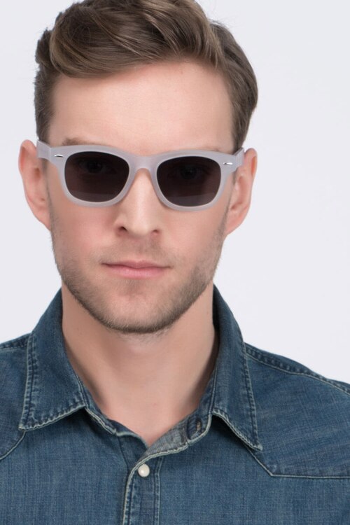 Hanoi White Clear AcétateSoleil de Lunette de vue pour Hommes d'EyeBuyDirect