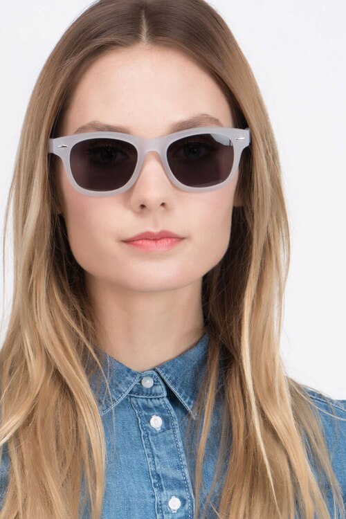 Hanoi White Clear AcétateSoleil de Lunette de vue pour Femmes d'EyeBuyDirect