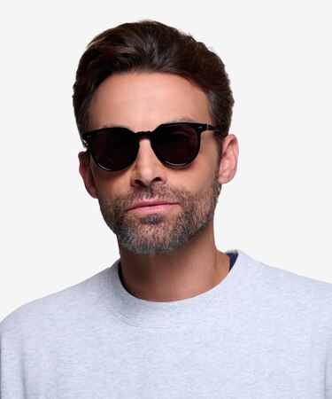 Jet Black Shadow -  Vintage Acetate Sunglasses