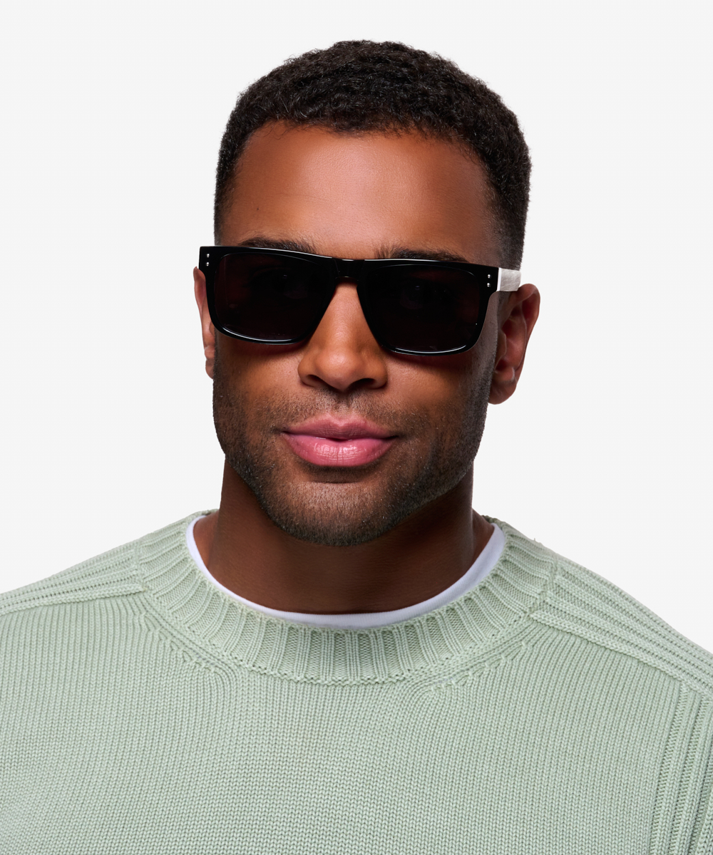 Sergi - Rectangle Black Yellow Frame Sunglasses For Men | Eyebuydirect