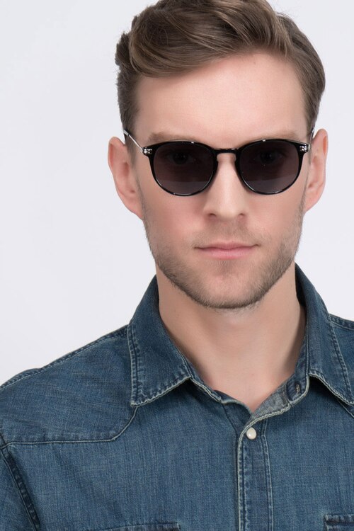 Monroe Black Plastic-metalSunglass Frames for Men from EyeBuyDirect