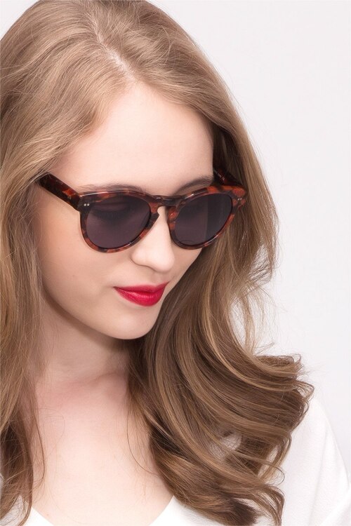 Penelope Red Floral AcetateSunglass Frames for Women from EyeBuyDirect