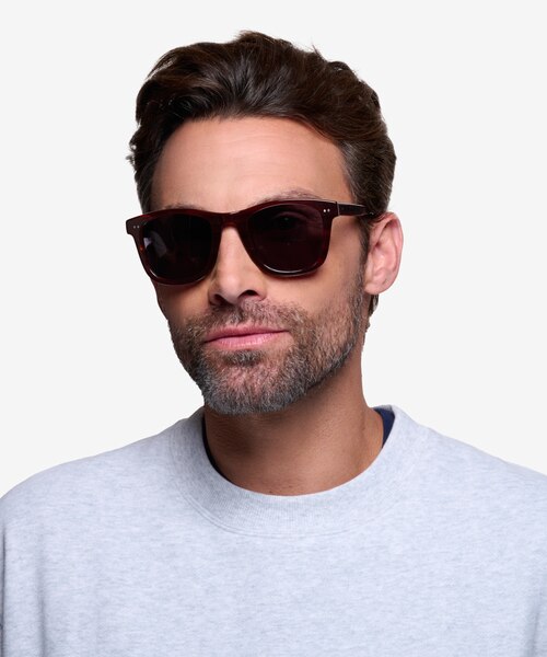 Nevada Brown Striped AcetateSunglass Frames for Men from EyeBuyDirect