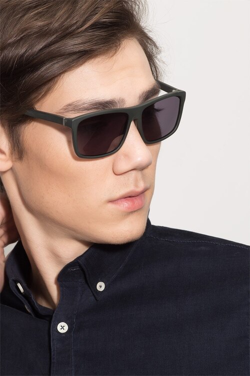 Perth Vert Mat AcétateSoleil de Lunette de vue pour Hommes d'EyeBuyDirect
