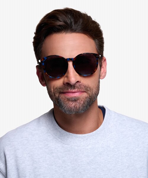 Vapor Blue Floral AcetateSunglass Frames for Men from EyeBuyDirect