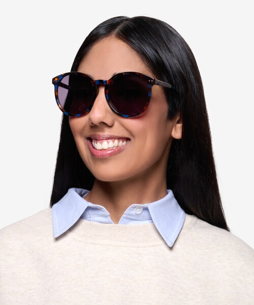 Vapor Blue Floral AcetateSunglass Frames for Women from EyeBuyDirect