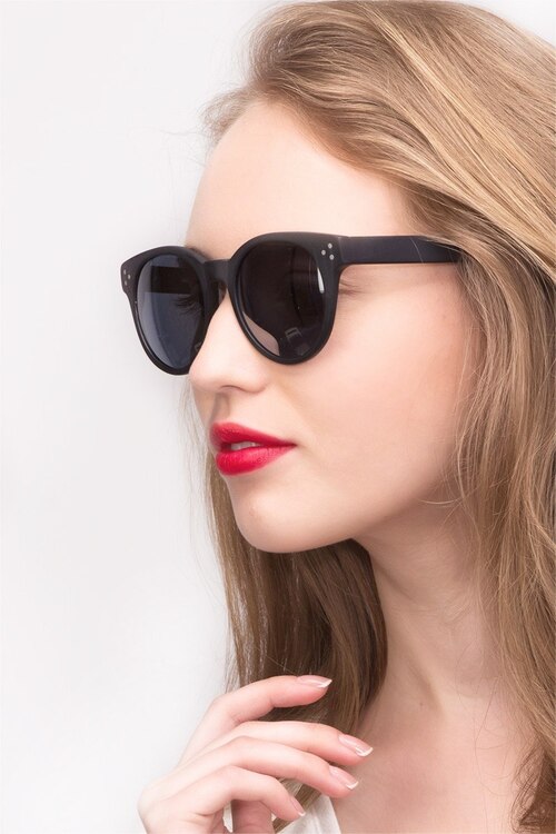 Minuit Matte Black AcetateSunglass Frames for Women from EyeBuyDirect