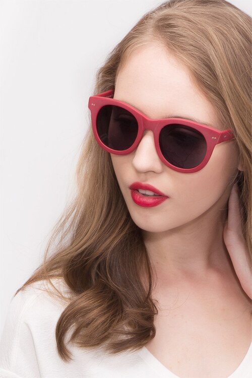 Bikini Matte Red AcetateSunglass Frames for Women from EyeBuyDirect