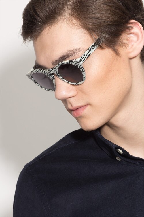Ibiza White Black AcetateSunglass Frames for Men from EyeBuyDirect