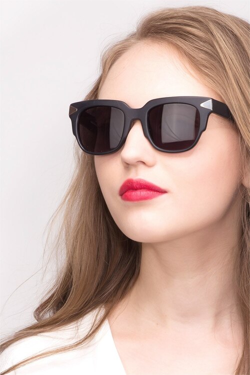 Bella Donna Matte Black AcetateSunglass Frames for Women from EyeBuyDirect
