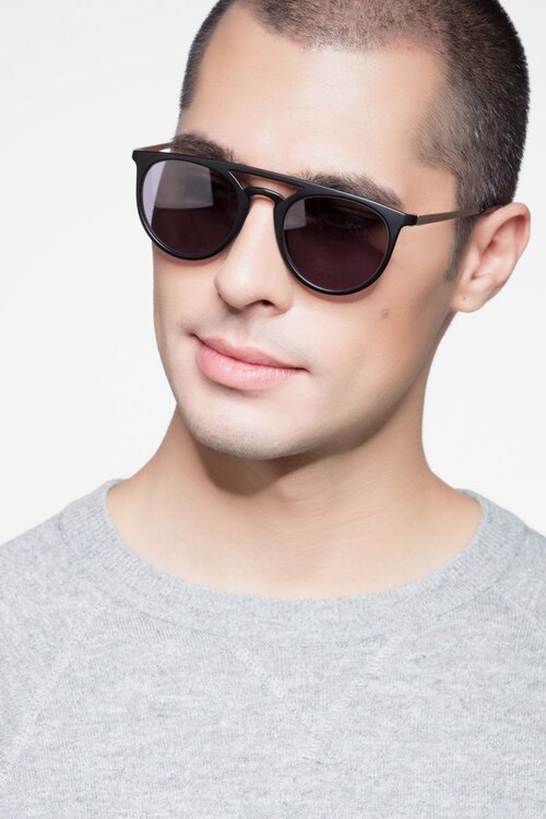 Benicia Black MetalSunglass Frames for Men from EyeBuyDirect