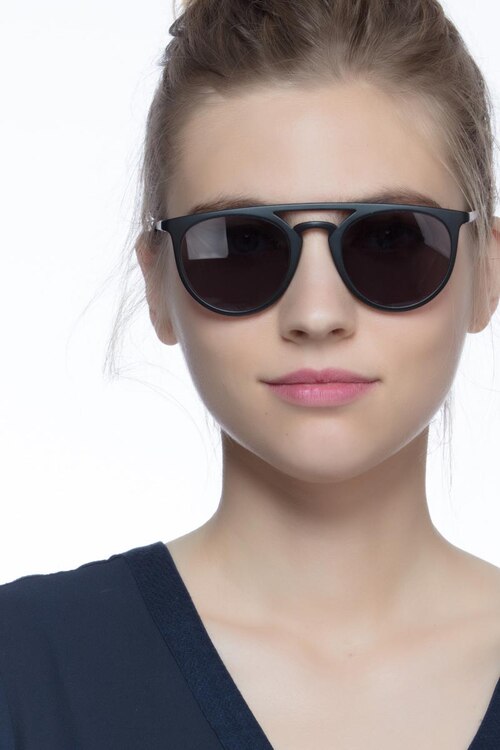 Benicia Black MetalSunglass Frames for Women from EyeBuyDirect