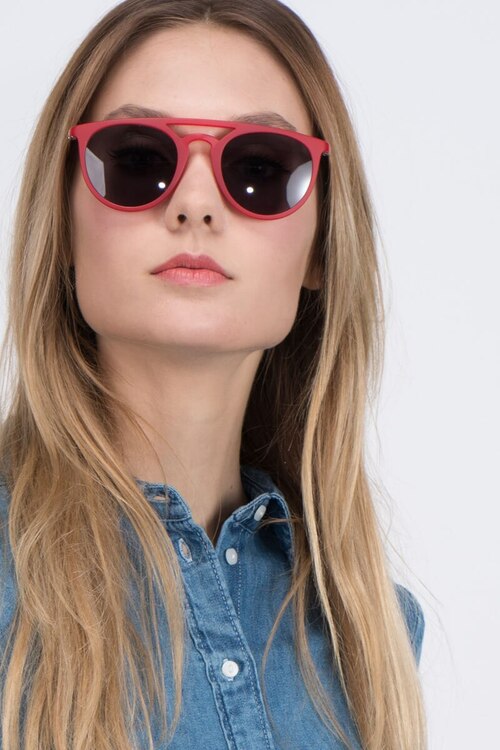 Benicia Scarlet PlastiqueSoleil de Lunette de vue pour Femmes d'EyeBuyDirect