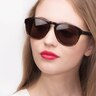 Phased Brown Striped AcetateSunglass Frames for Women from EyeBuyDirect