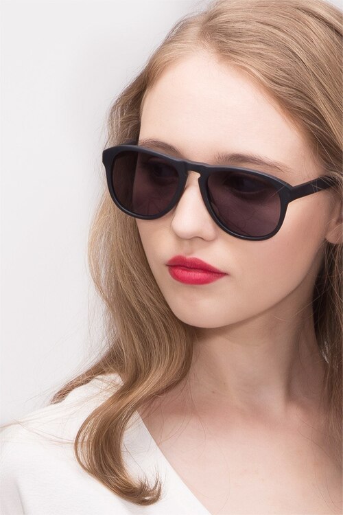 Phased Matte Black AcetateSunglass Frames for Women from EyeBuyDirect