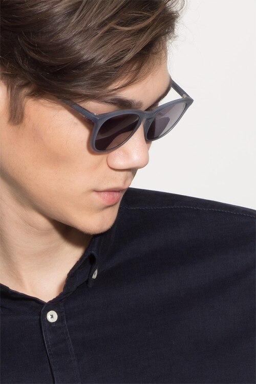 Audio Matte Navy AcetateSunglass Frames for Men from EyeBuyDirect
