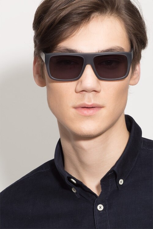 Fresh Matte Gray AcetateSunglass Frames for Men from EyeBuyDirect