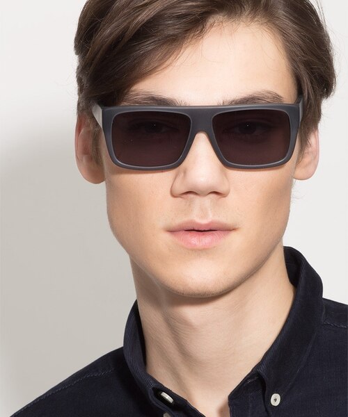 Fresh Matte Gray AcetateSunglass Frames for Men from EyeBuyDirect