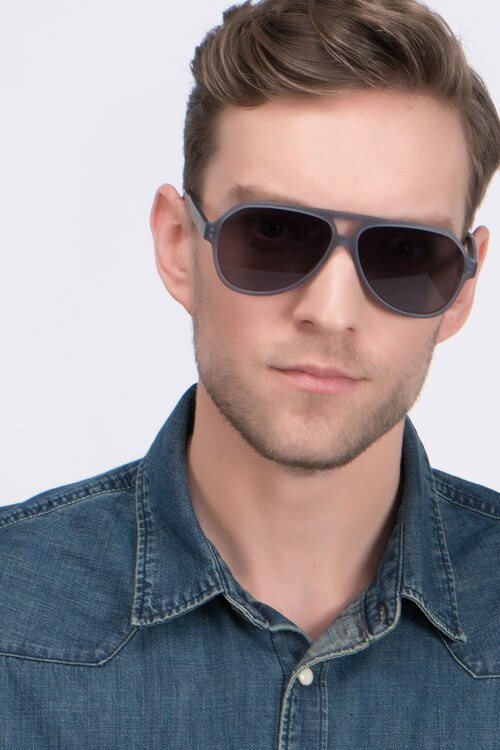 Americana Gray AcetateSunglass Frames for Men from EyeBuyDirect
