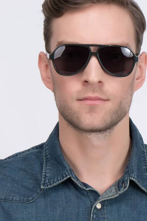 Americana Dark Green AcetateSunglass Frames for Men from EyeBuyDirect