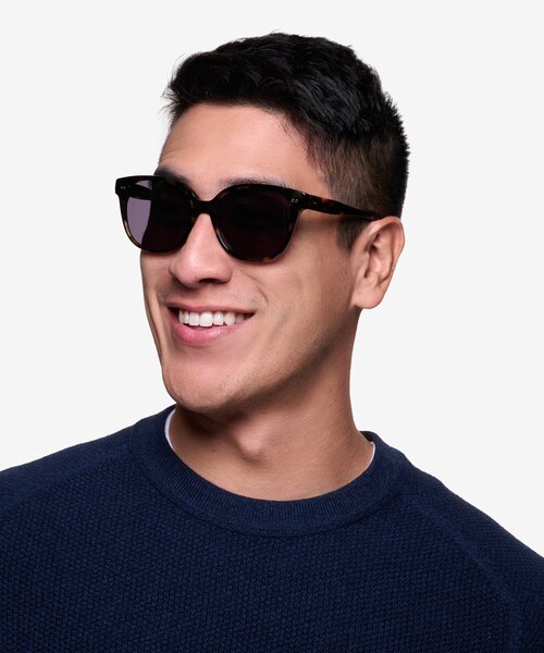 Lune Noire Tortoise AcétateSoleil de Lunette de vue pour Hommes d'EyeBuyDirect
