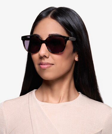  Tortoise  Lune Noire -  Vintage Acetate Sunglasses