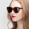 Lune Noire Brown Floral AcétateSoleil de Lunette de vue pour Femmes d'EyeBuyDirect