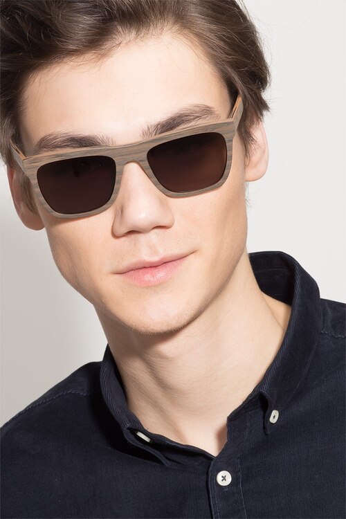 Virtual Brown AcetateSunglass Frames for Men from EyeBuyDirect