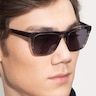 Virtual Gray Strip AcetateSunglass Frames for Men from EyeBuyDirect