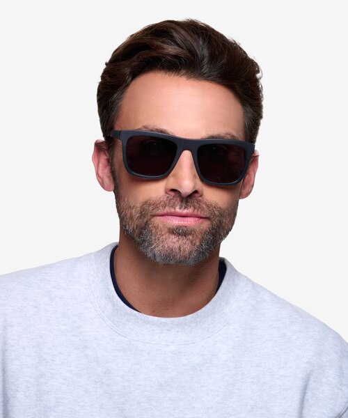 Virtual Matte Black AcétateSoleil de Lunette de vue pour Hommes d'EyeBuyDirect