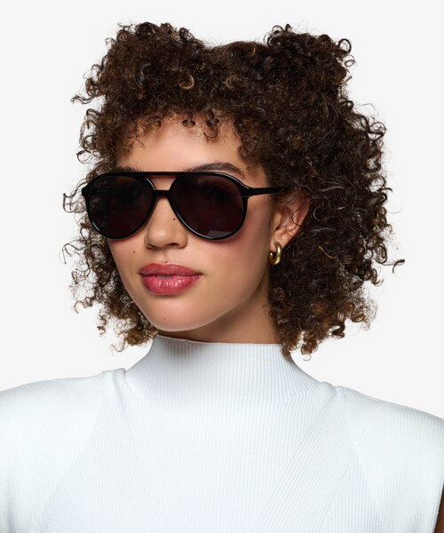 Jakarta Noir AcétateSoleil de Lunette de vue pour Femmes d'EyeBuyDirect