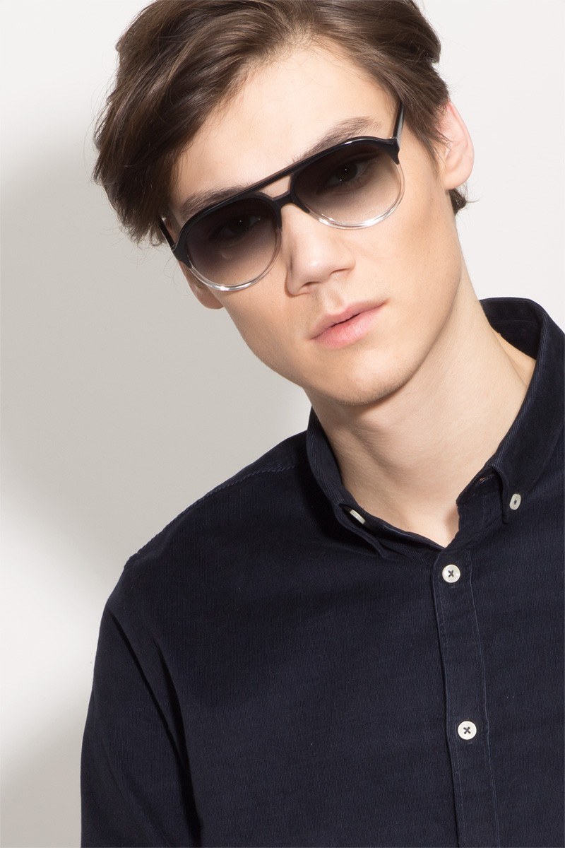 Jakarta Aviator Black Clear Frame Prescription Sunglasses