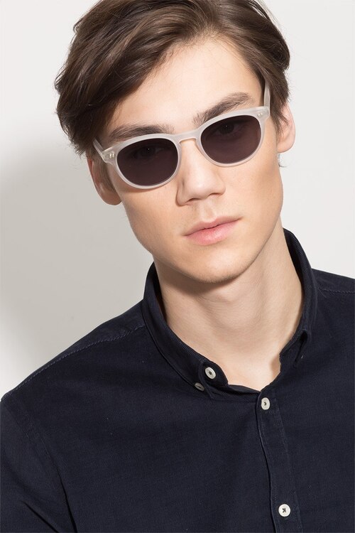 Till Dawn Matte White AcetateSunglass Frames for Men from EyeBuyDirect