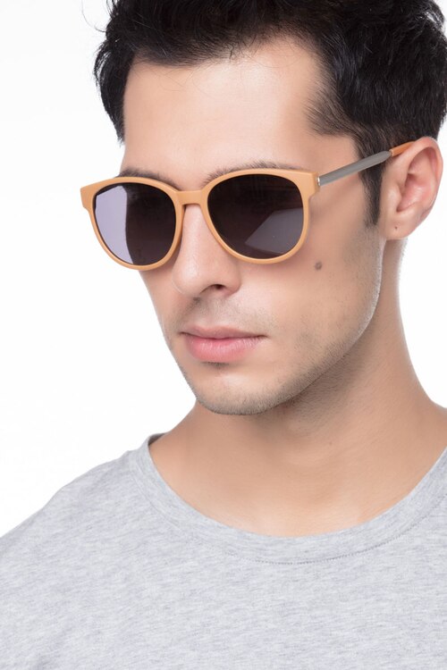 Terracotta Matte Orange MetalSunglass Frames for Men from EyeBuyDirect