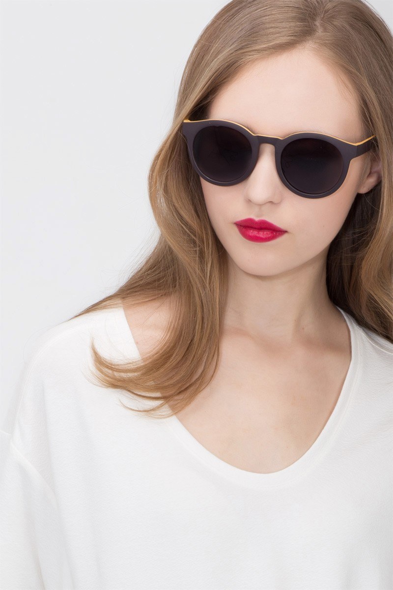Oasis - Round Matte Coffee Frame Prescription Sunglasses | Eyebuydirect