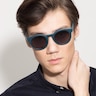 Oasis Matte Blue PlasticSunglass Frames for Men from EyeBuyDirect