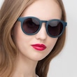 Oasis Matte Blue PlasticSunglass Frames for Women from EyeBuyDirect