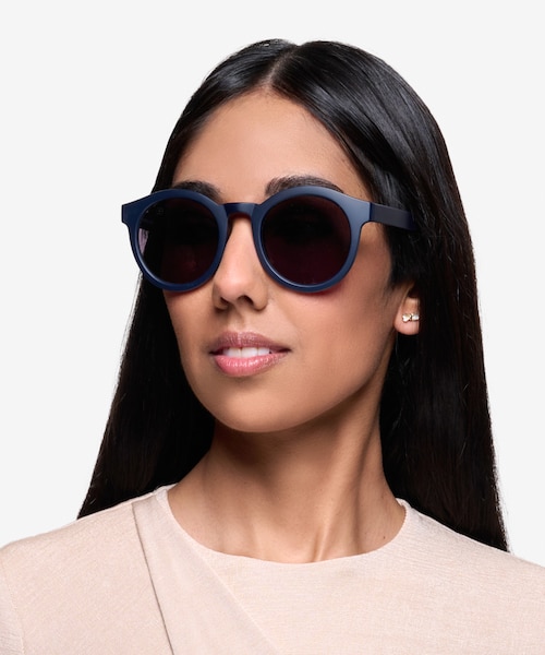 Oasis Matte Navy PlasticSunglass Frames for Women from EyeBuyDirect