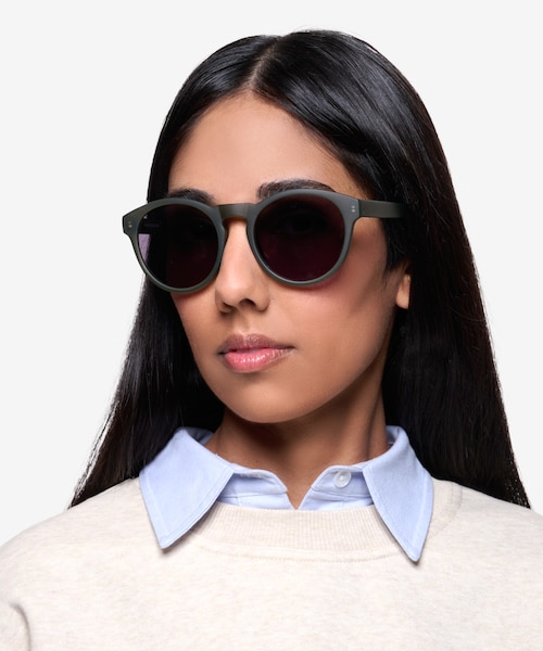 Taylor Matte Green PlasticSunglass Frames for Women from EyeBuyDirect