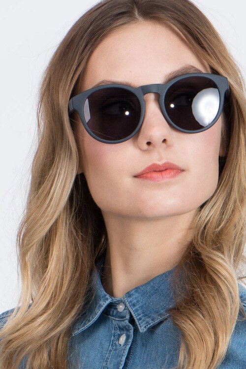 Taylor Matte Navy PlastiqueSoleil de Lunette de vue pour Femmes d'EyeBuyDirect
