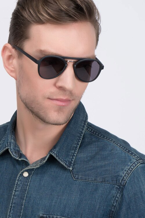 Chips Black PlasticSunglass Frames for Men from EyeBuyDirect