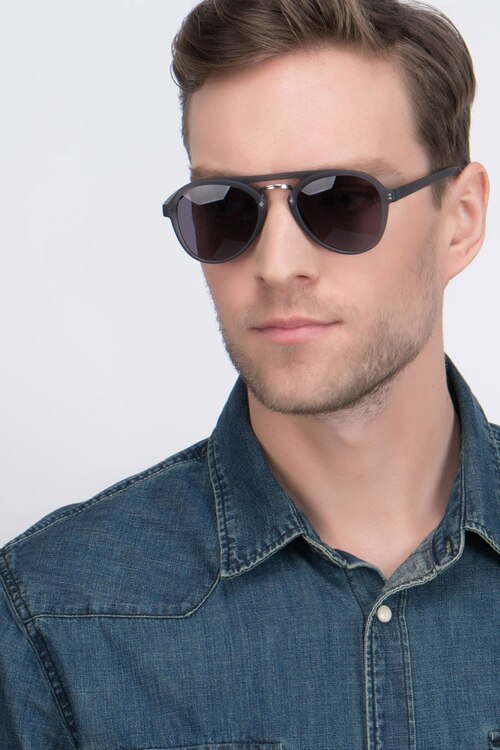Chips Gray PlasticSunglass Frames for Men from EyeBuyDirect