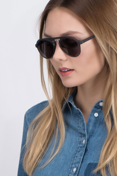 Chips Gray PlasticSunglass Frames for Women from EyeBuyDirect