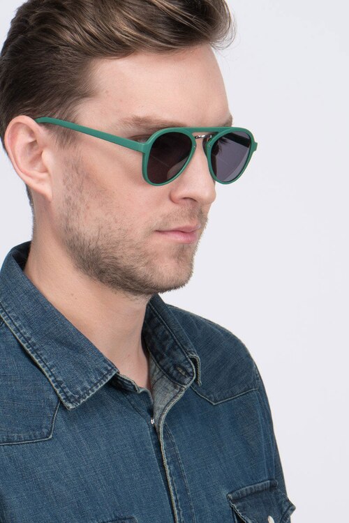 Chips Green PlasticSunglass Frames for Men from EyeBuyDirect